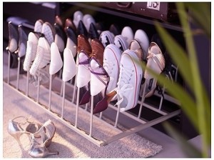 Ways to store heeled shoes: Ikea slide out rack
