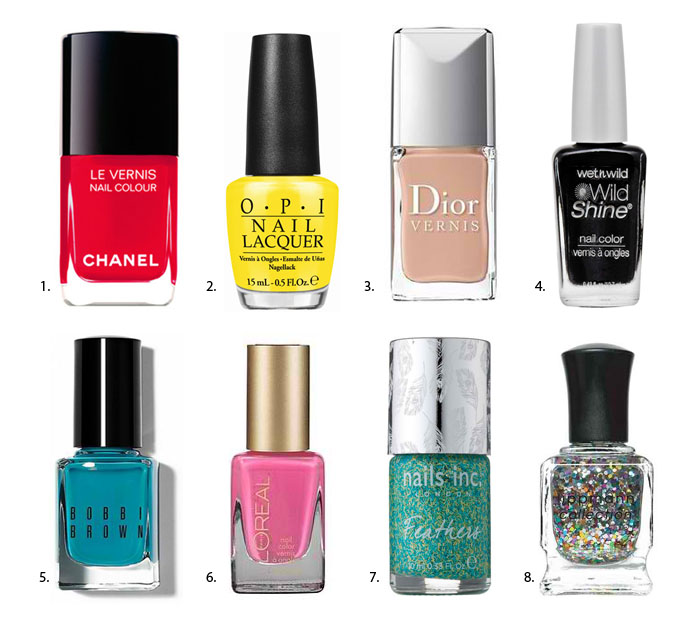 8 nail polish hues